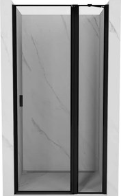 Mexen Mist porta de chuveiro dobrável direita 105 cm, moldura preta, preto - 8A4-105-000-70-70-P