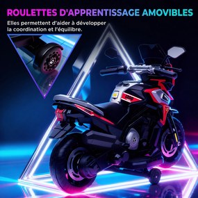Moto Elétrica Infantil 6 V para crianças 18 a 36 meses, 85,5 x 44,5 x 56 cm, Rodas de Aprendizagem, Vermelho