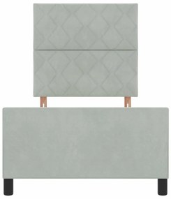 Cama vidaXL Cinza Claro 100x200 cm Veludo