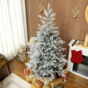 Árvore de Natal Artificial 180 cm Árvore de Natal Nevada com 1207 Ramos Base Dobrável e Fácil de Montar Verde