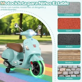 Mota elétrica para crianças 12V com motor duplo e 4 rodas Música Buzina para crianças de 3 a 6 anos Verde