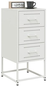 Mesa de cabeceira 36x39x78 cm aço branco