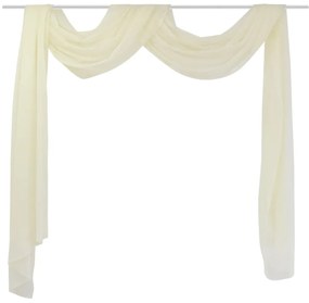 Cortina comprida em voile transparente 140 x 600 cm creme