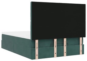 Estrutura cama otomana colchões 140x200 cm veludo verde escuro