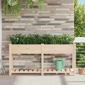 Jardineira vidaXL com Prateleira 161x43x76 cm em Madeira Maciça de Fir