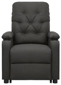 Poltrona de massagens elevatória tecido cinzento-escuro