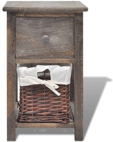 Mesa de cabeceira em madeira castanho