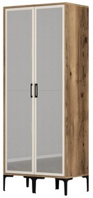 Roupeiro Kumsal RR – Nogueira e Creme – 80x47,5x201,4 cm