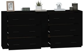 Aparadores 2 pcs derivados de madeira preto