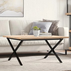Mesa de centro estrutura em X 90x90x45,5 cm pinho/aço