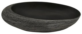 Lavatório de bancada oval 59x40x14 cm cerâmica cinza e preto