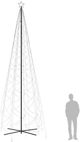 Árvore de Natal em cone 1400 luzes LED 160x500 cm branco quente