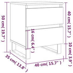 Mesa de Cabeceira Portucale - Nogueira - Design Moderno