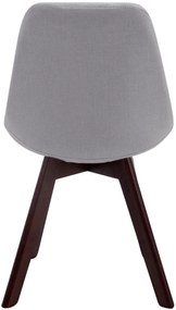 Cadeira de cozinha e sala de jantar Borneo em tecido com estrutura em Cor Nogueira 48 x 84 x 55 cm Cinzento