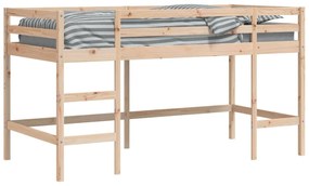 Cama alta p/ criança c/ escada 90x200cm madeira de pinho maciça