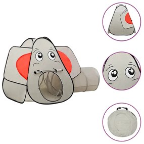 Tenda de brincar elefante com 250 bolas 174x86x101 cm cinzento