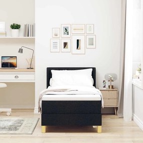 Cama Box Preto e Branco e Preto 80 x 200 cm tecido
