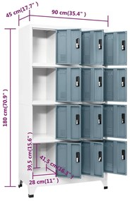 Cacifo aço 90x45x180 cm cinza-claro e cinza-escuro