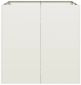 Vaso floreira 80x80x80 cm aço branco