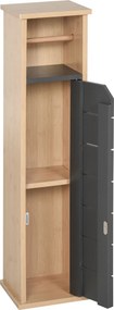 Suporte para papel higiénico 18 x 18 x 75 cm Porta-papel higiénico - 2 níveis, MDF cinzento bambu