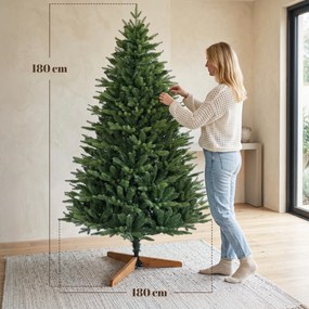 Árvore de Natal Artificial, 115 x 115 x 180 cm, Ramos Articulados, Verde