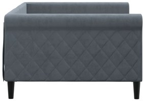 Sofá-cama 100x200 cm veludo cinzento-escuro