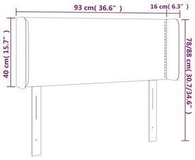 Cabeceira de cama c/ abas veludo 93x16x78/88 cm verde-escuro