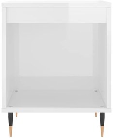 Mesa de cabeceira 40x35x50cm derivados madeira branco brilhante