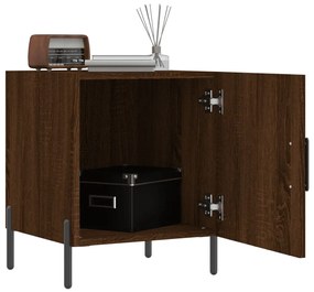 Mesa cabeceira 2pcs 40x40x50cm deriv. madeira carvalho castanho