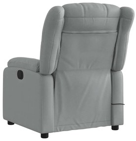 Poltrona de massagens reclinável tecido cinzento-claro