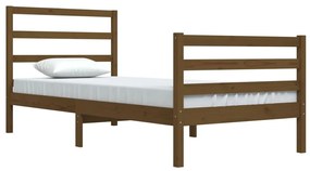 Estrutura de cama 90x200 cm pinho maciço castanho mel