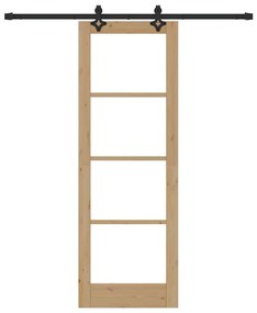 Conjunto de Porta Deslizante com Hardware vidaXL 'ORKDAL'Madeira Sólid