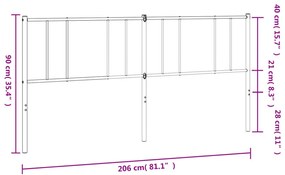 Cabeceira de cama 200 cm metal preto