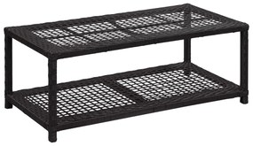 vidaXL Banco sapateira 80x40x30 cm vime PE preto