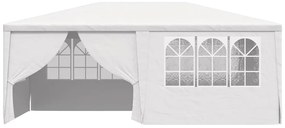 Tenda festas profissional + paredes laterais 4x6m 90g/m² branco