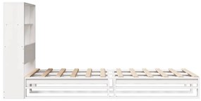 Cama com estante sem colchão 90x190 cm madeira maciça branco