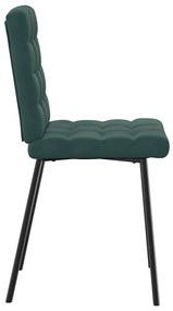 Cadeiras de jantar 6 pcs veludo verde-escuro