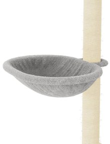 Árvore p/ gatos c/ postes arranhadores sisal 95 cm cinza-claro