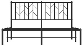 Estrutura de cama com cabeceira 140x190 cm metal preto