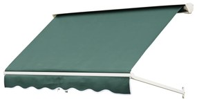 Toldo da janela de  Toldo Manual Alumínio Retrátil para exterior toldo do balcão tela impermeável do poliéster do ângulo ajustável 180x70Cm verde