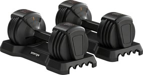 SPORTNOW Conjunto Halteres Ajustáveis 5 em 1 Quick-Dial 11 kg Preto | Aosom Portugal