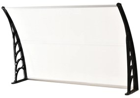 Outsunny Cobertura para portas Janelas Toldo Terraços de policarbonato de 5mm Transparente Proteção contra chuva e sol 90x120x25cm