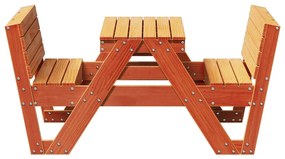 Mesa de piquenique para crianças pinho maciço castanho mel