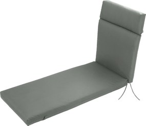Almofadas para espreguiçadeira  (NÃO INCLUIDA): almofada grossa, confortável e acolchoada, com 2 presilhas, 196 x 55 x 8 cm, cinzenta