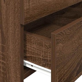 Mesa de cabeceira com 2 gavetas carvalho castanho 40x36,5x62 cm