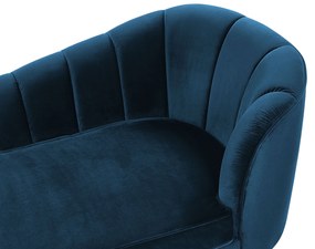 Chaise-longue em veludo azul marinho versão à direita ALLIER Beliani