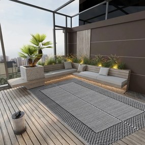 vidaXL Tapete de exterior 140x200 cm ARAKIL PP preto