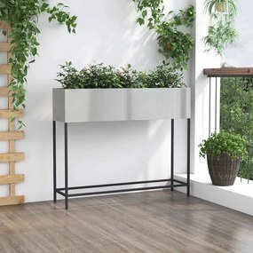 Jardineira Elevada vidaXL 100x26x82 cm Aço Galvanizado