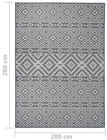 Tapete de tecido plano para exterior 200x280 cm riscas azuis