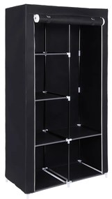 Guarda-roupa de tecido SONGMICS, organizador de roupas com 2 trilhos para pendurar, 6 prateleiras, design personalizável, 88 x 45 x 168 cm, para quarto, departamento, preto RYG84H
